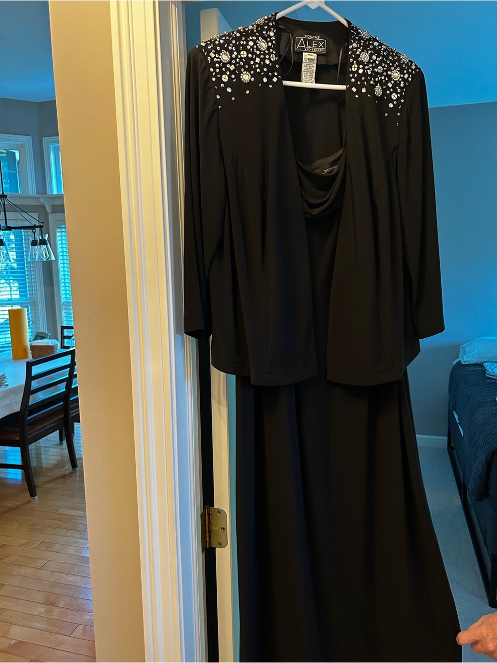 Alex Evenings Black Evening Dress with Embellished Jacket